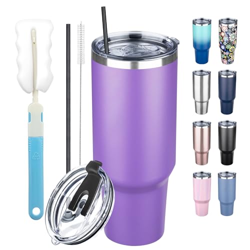 40 oz Tumbler with Lids and Straws