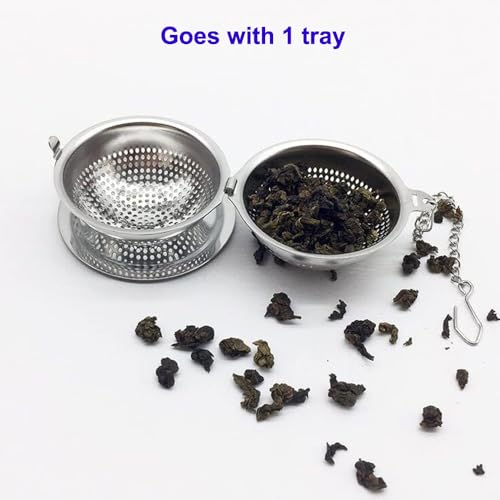 Food Grade 304 Stainless Steel Mesh Tea Ball 2.1 Inch Tea Infuser Strainer Filter Diffuser for Loose Tea (4.59 Count)