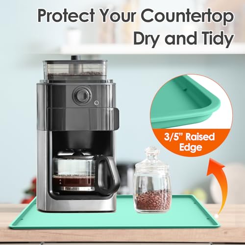 Silicone Coffee Maker Mat with Lip for Countertops