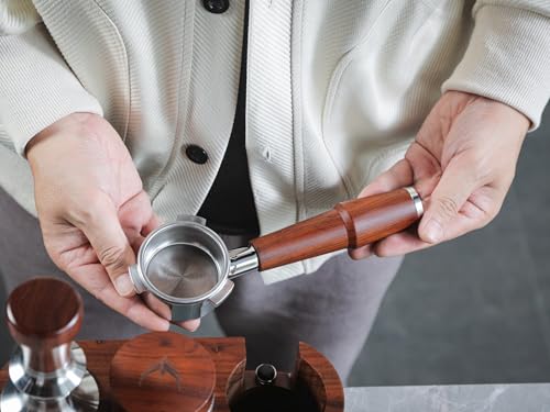 54mm Bottomless Portafilter Breville Compatible Rosewood Handle & Naked 18