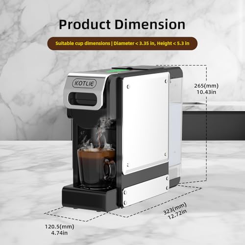 4-in-1 Espresso Capsule Coffee Machine, Single Serve Coffee Maker for K*cup/Nes/DG/Ground Coffee, 19Bar, 1L,ST-550(silver)
