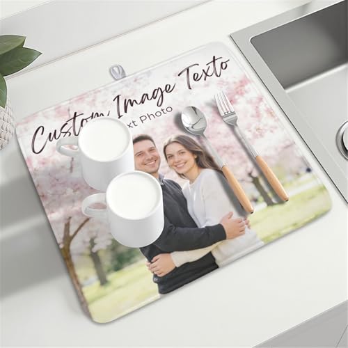 Custom Personalized Dish Drying Mat for Kitchen Counter