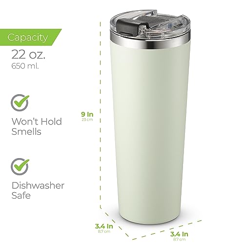 22 oz Insulated Coffee Tumbler with Leakproof Lid