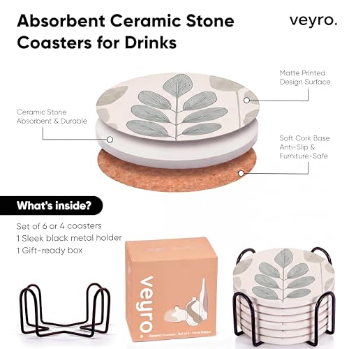 Ceramic Coasters Set of 6 or 4