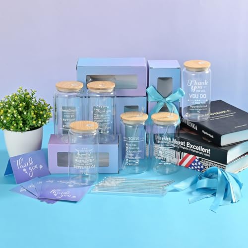 6 Pack Employee Appreciation Gifts Glass Cups (6 Count)