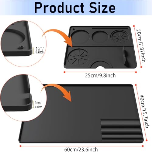 Silicone Coffee Mat with a removable Tamping Mat for Ninja Luxe Cafe Accessories
