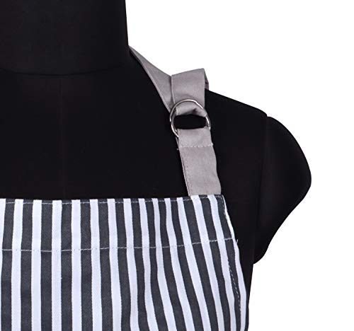 Cotton Aprons for Women with Pockets Adjustable Strap and Waist Ties Printed Reusable Aprons for Baking
