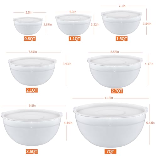 White Mixing Bowls With Airtight Lids