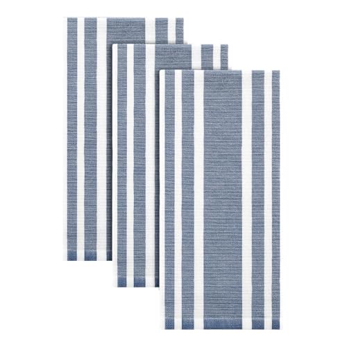 Premium Cotton Stripe Kitchen Towels 3 Pack (3 Count)