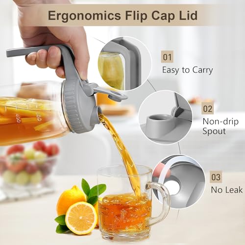 64oz Glass Pitcher with Lid (2 Count)