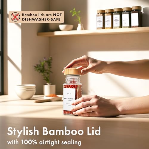 Glass Spice Jars with Label (36 Count)