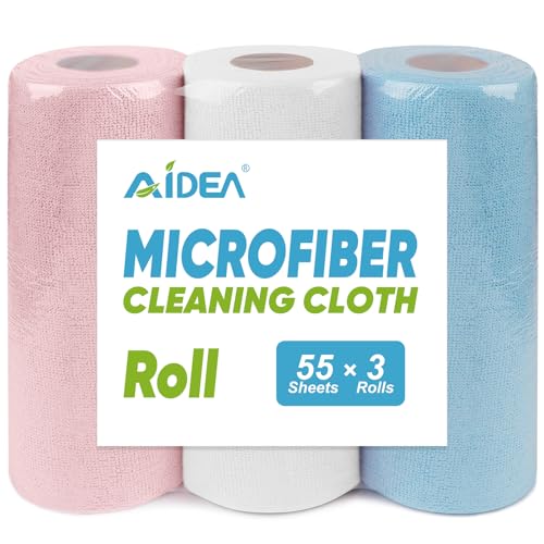 Microfiber Cleaning Cloth Roll 165 Sheets 3 Roll (165 Count)