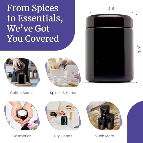 250 ml UV Glass Airtight Spice Jar Set (6 Count)