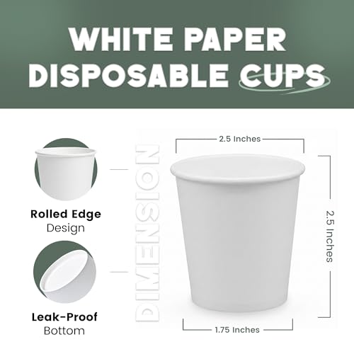 Paper Cups 4 oz 1000 Pack for Coffee & Espresso (1000 Count)