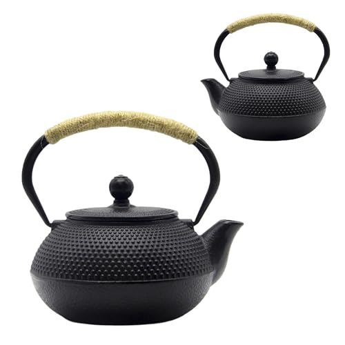 Japanese Tetsubin Cast Iron Teapot Tea Kettle pot with Stainless Steel Infuser for Stovetop Safe Coated with Enameled Interior