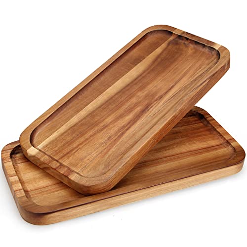 Small Acacia Wood Tray Serving Platters Wooden Plate Mini Charcuterie Board