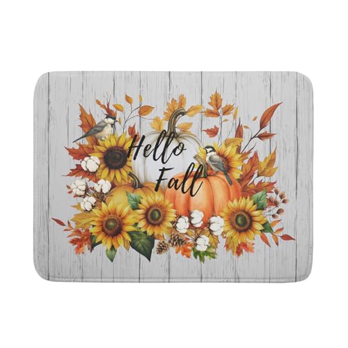 Hello Fall Sunflowers Dish Drying Mat for Kitchen Counter