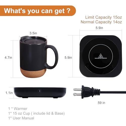 Coffee Mug Warmer & Mug Set for Desk