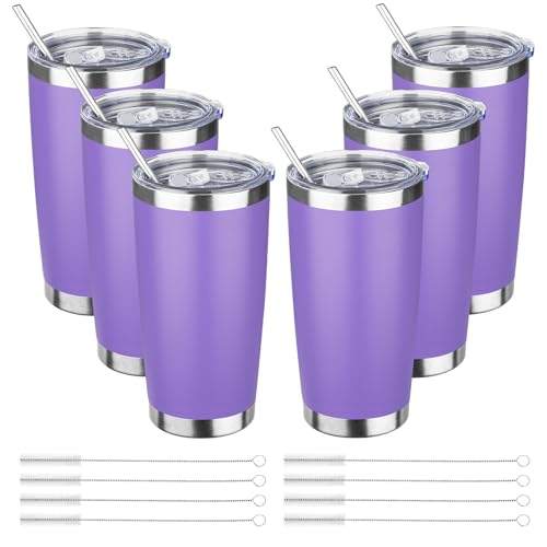 DIW 20oz Insulated Tumbler Bulk Travel Coffee Mug with Lid (6 Count)
