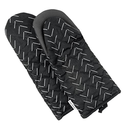Heat Resistant Designer Kitchen Oven Mitts with Neoprene Non (2 Count)