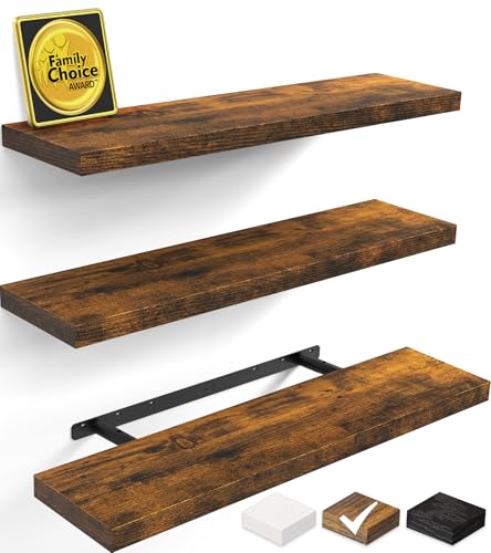 Rustic Brown Floating Shelves 35.4in