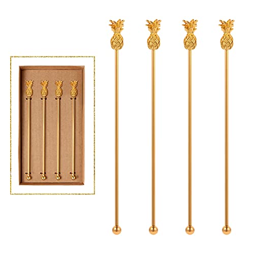Pineapple Drink Stirrer Sticks Stainless Steel Coffee Beverage Stirrers