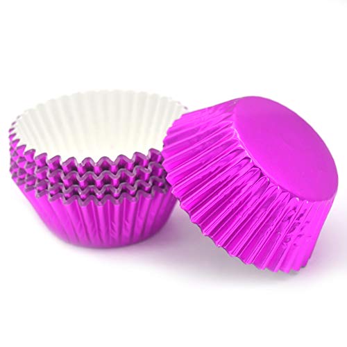 Standard Hot Pink Foil Cupcake Liners Muffin Baking Cups for Party and More (100 Count)