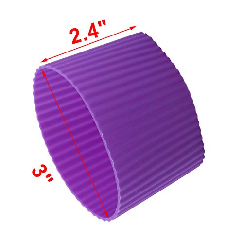 Silicone Nonslip Glass Bottle Mug Cup Sleeve Protector Cover Purple