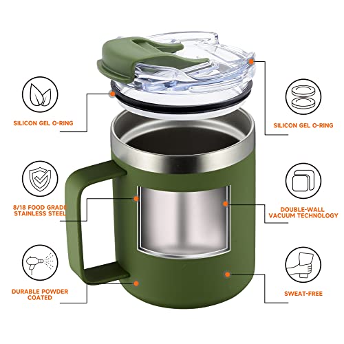 12oz Insulated Travel Coffee Mug with Handle