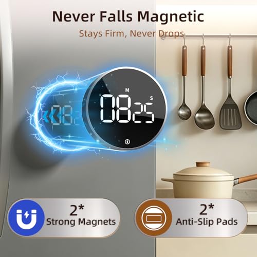 Digital Magnetic Kitchen Timer & Stopwatch with LED Display