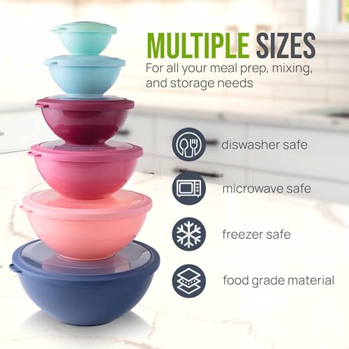 12 Piece Plastic Mixing Bowls with Leak (452.48 Count)