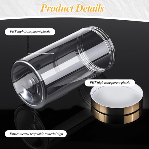 4 Pcs Plastic Jars Wide Mouth with Lids (4 Count)