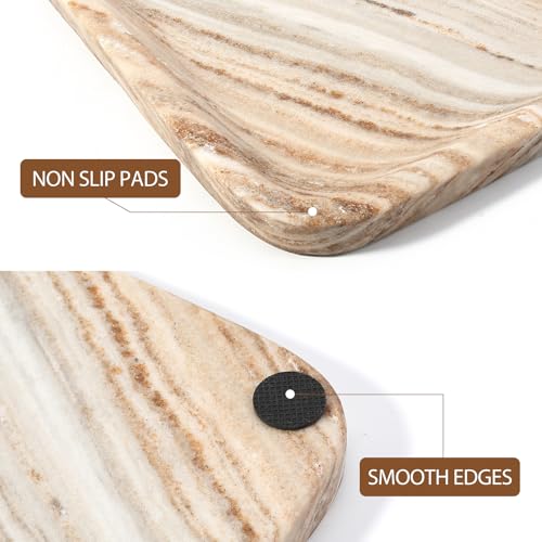 Marble Tray 12"x8" Natural Marble Vanity Tray for Countertop Bathroom Kitchen Dresser