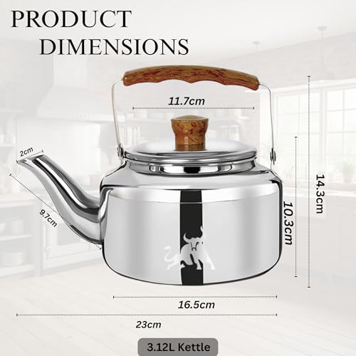 Chandler Tea Kettle for Stove Top 3.12L