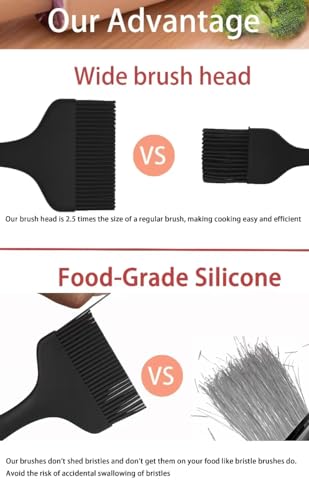 2 Pcs Of Silicone Basting Brushes Heat Resistant Pastry Brush Oil brush BBQ Grill Brush Set One (2 Count)