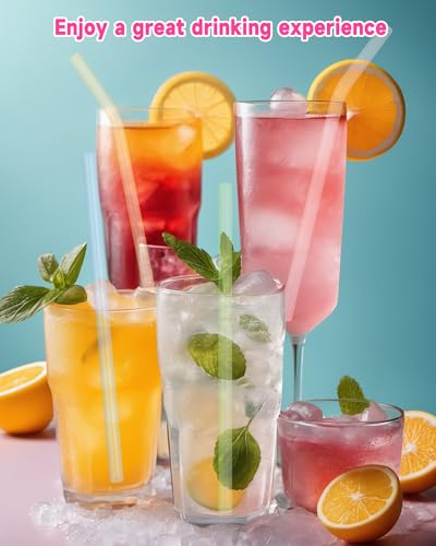 10 Pcs Reusable Glass Straws Shatter Resistant
