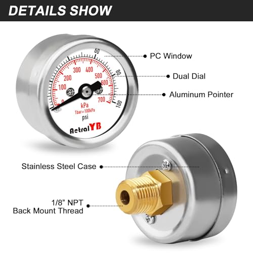 100Psi 700Kpa Mini Pressure Gauge