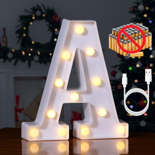 Rechargeable LED Letter Lights Sign Marquee Light Up Letters Sign for Night Light Wedding