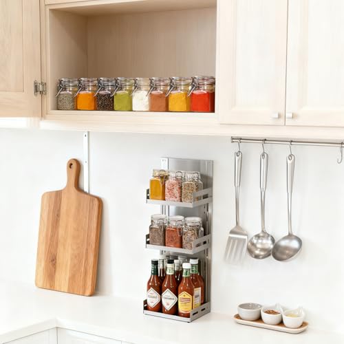 Square Glass Spice Jars 4 oz 6 Pack with Labels and Funnel Set (6 Count)