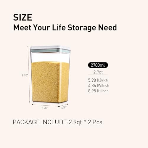 Food Storage Containers with Lids (2 Count)