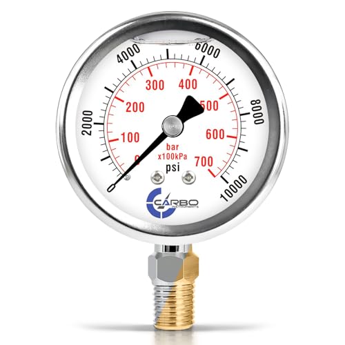 10000 PSI Glycerin Liquid Filled Pressure Gauge