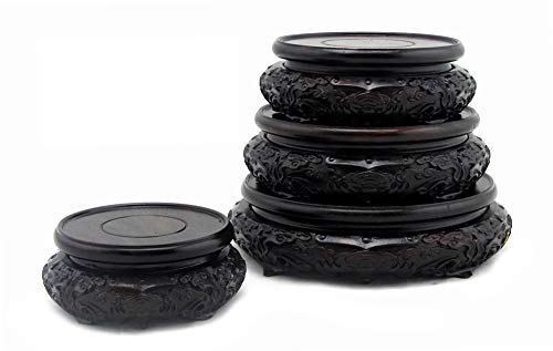 Oriental Luxury Round Elm Solid Wood Vase Display Stands Pedestal Base