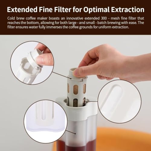 600ml 20oz Portable Cold Brew Coffee Maker with 300