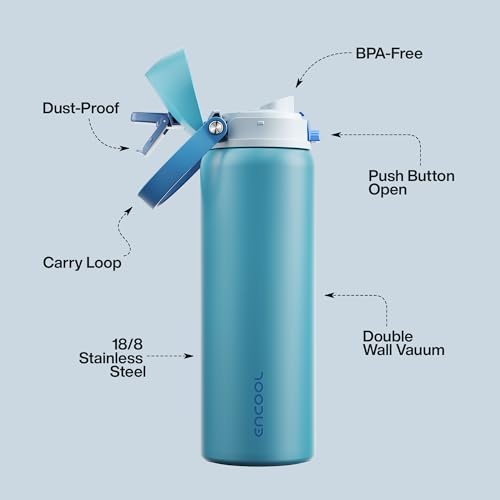 Insulated Water Bottle with Straw