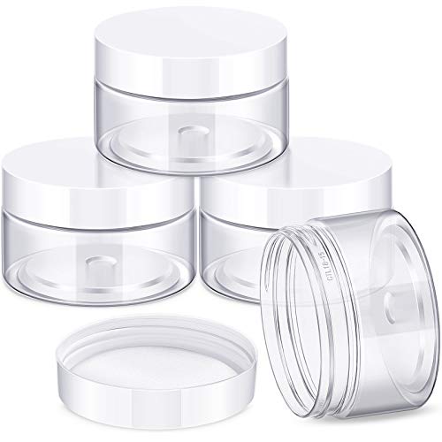 4 Pcs Plastic Jars Wide Mouth with Lids