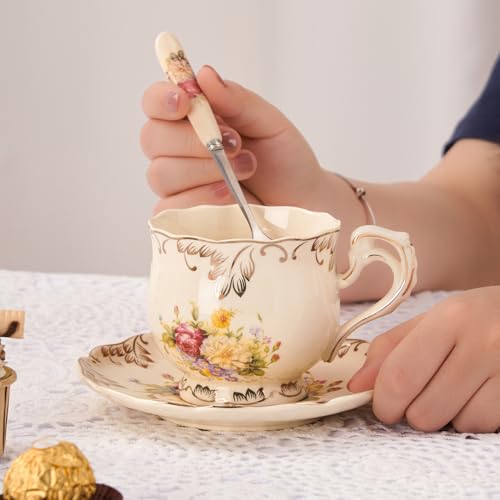 Tea Cups and Saucers Set of 6 (6 Count)