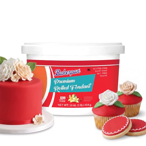 Premium Rolled Red Fondant for Cake Decorating (16 Ounce)