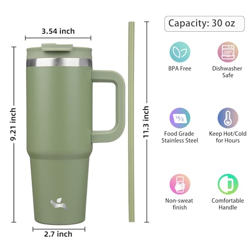 30 oz Insulated Tumbler Water Bottle with Handle