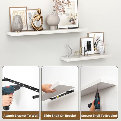 24 Inch Floating Shelves for Wall (2 Count)