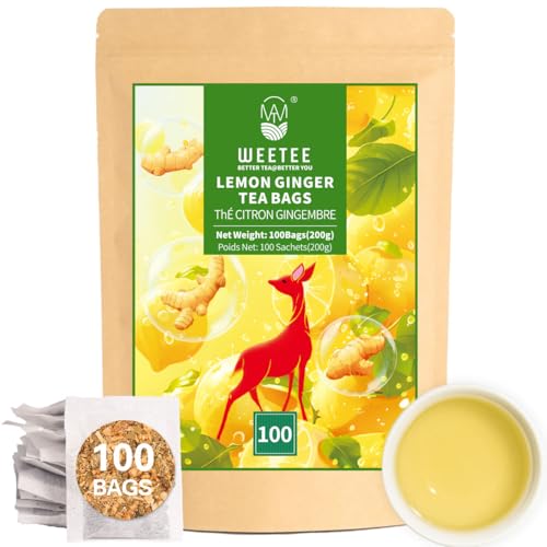 Lemon Ginger Herbal Tea Bags 100 Count